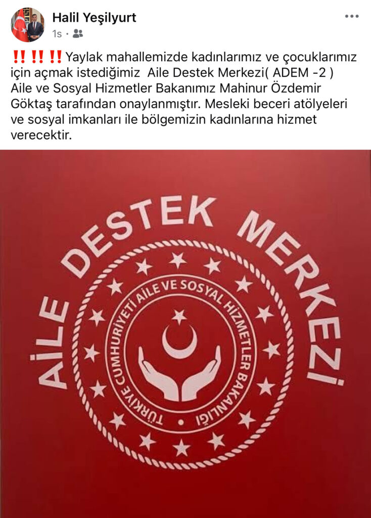 Yaylak Mahallesine ADEM-2 Müjdesi: Kadınlara ve Çocuklara Yeni Destek Merkezi Açılıyor